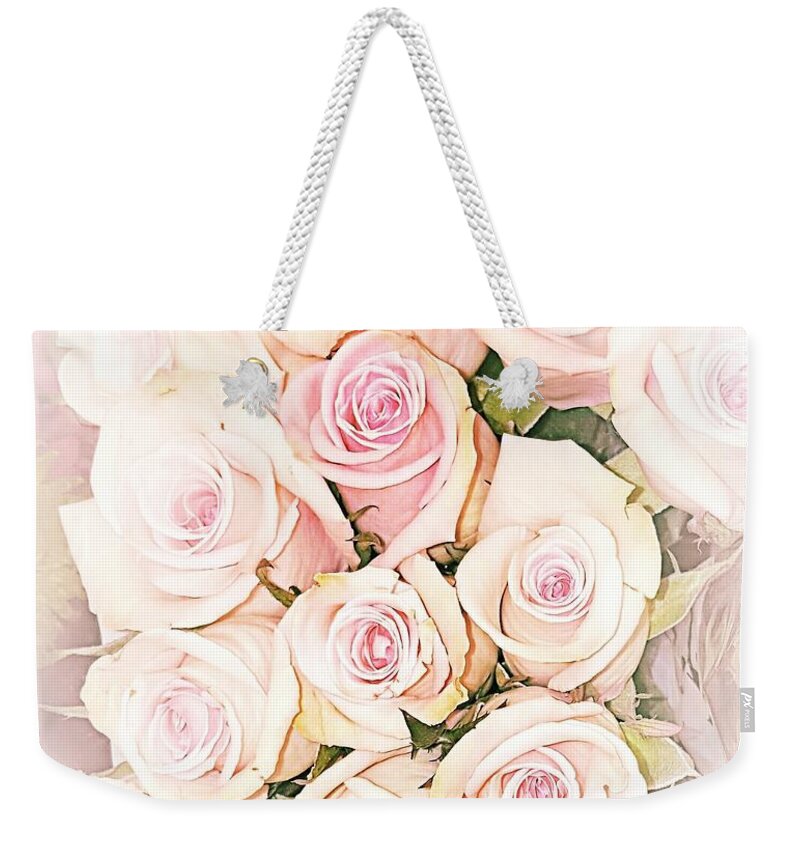 Pretty Weekender Tote Bag featuring the photograph Pretty Roses by Rachel Hannah
