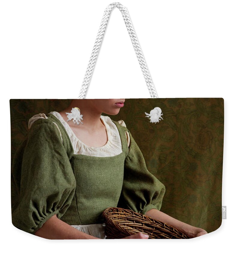 Tudor Weekender Tote Bag featuring the photograph Pretty Tudor Servant Girl by Lee Avison