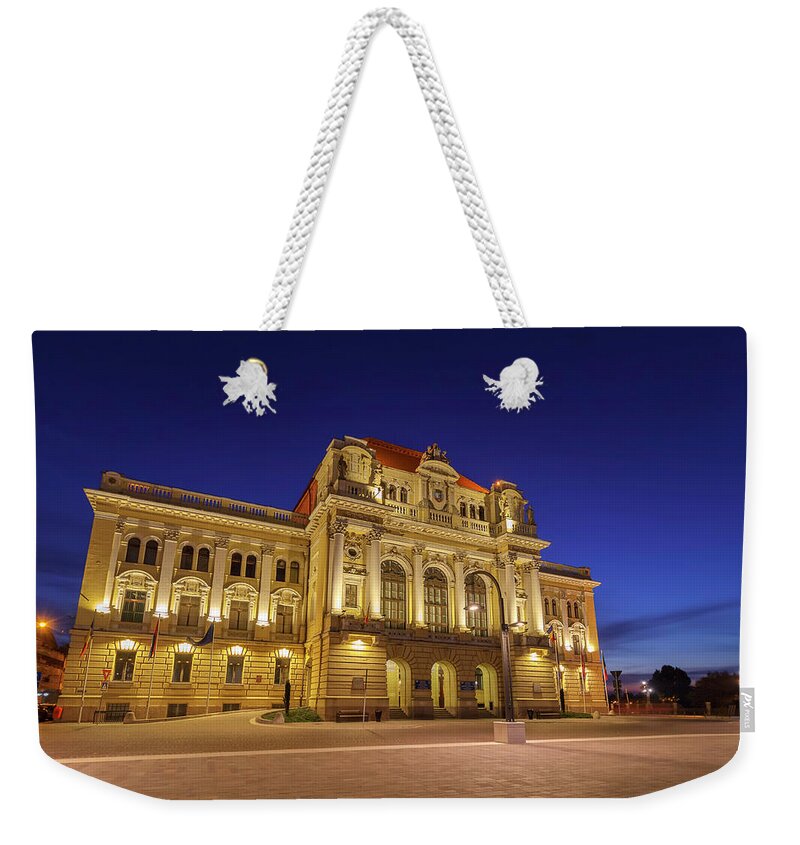 Oradea Weekender Tote Bag featuring the photograph Primaria Oradea, Oradea City Hall, Oradea, Romania by Rick Deacon