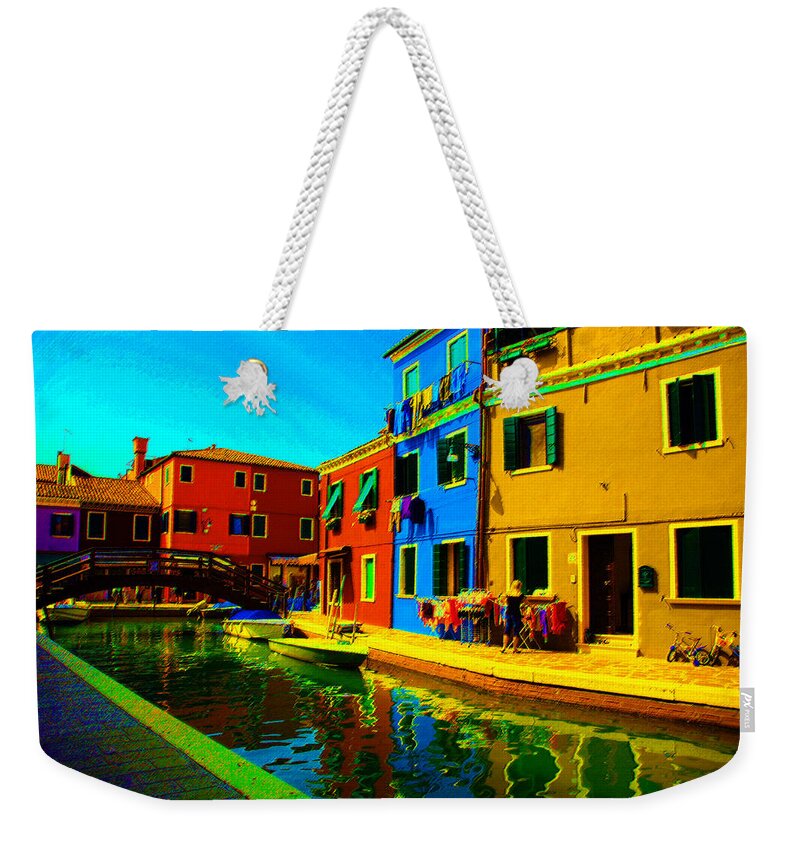 Burano Weekender Tote Bag featuring the pastel Primary Colors 2 by Donna Corless
