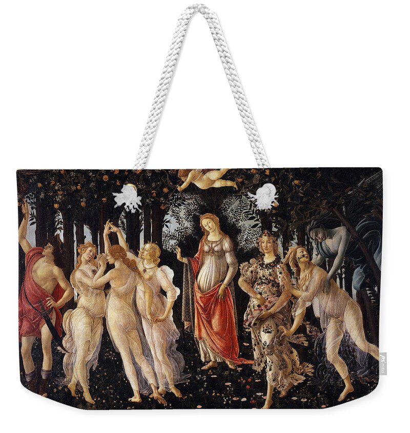 Sandro Botticelli Weekender Tote Bag featuring the painting Primavera by Sandro Botticelli