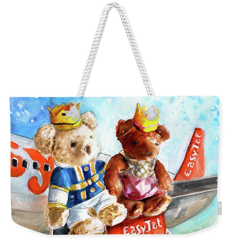Truffle Mcfurry Weekender Tote Bag featuring the painting Prince Gulliver And Princess Lily by Miki De Goodaboom
