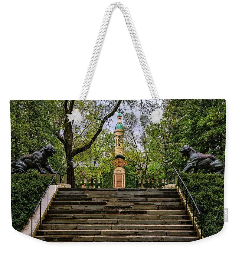 Princeton University Weekender Tote Bag featuring the photograph Princeton University Nassau Hall II by Susan Candelario