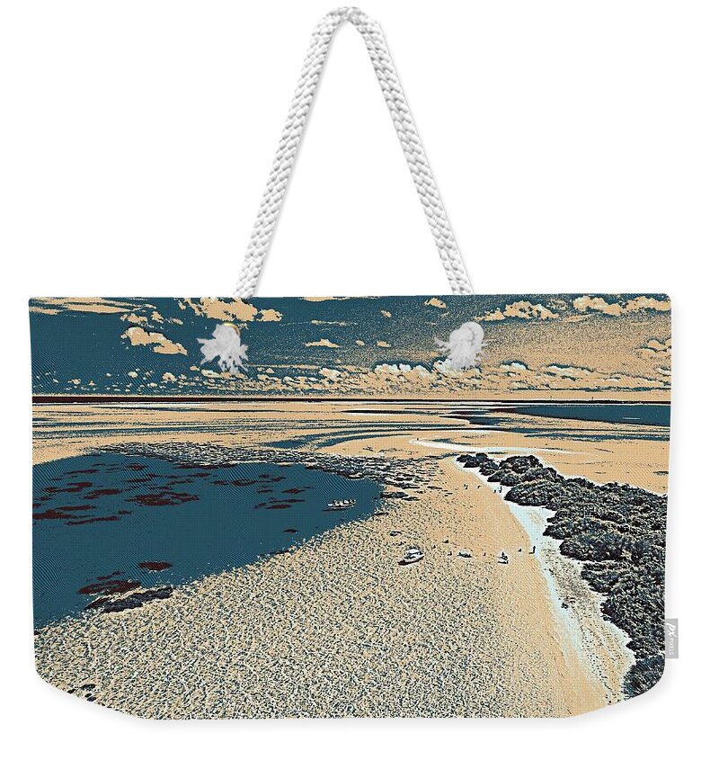 Nature Weekender Tote Bag featuring the painting Pristine Beach 2 by Celestial Images