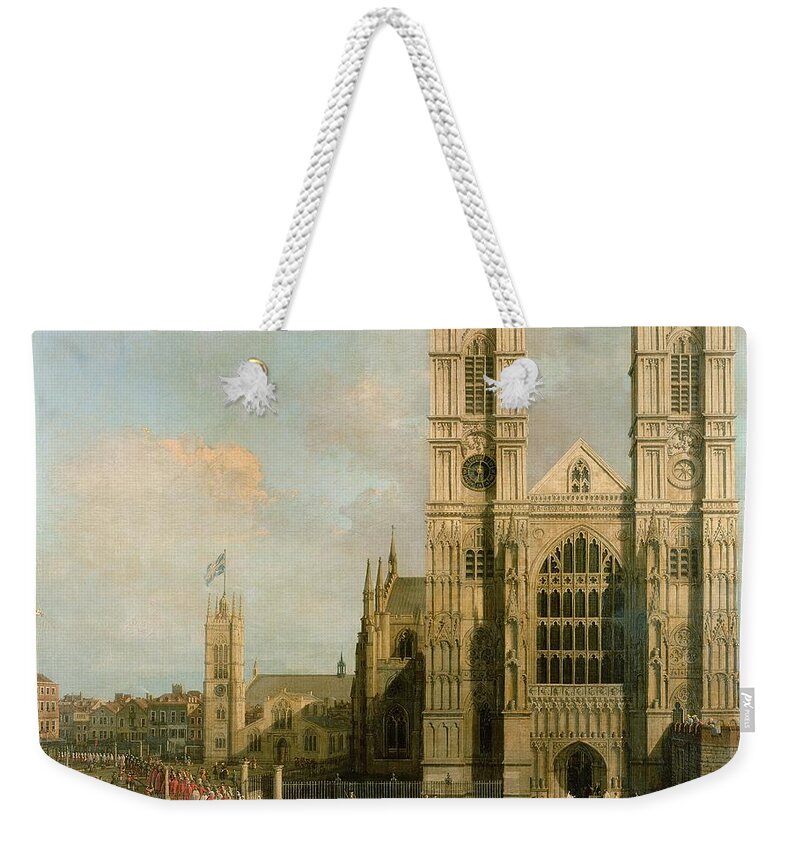 Canaletto Weekender Tote Bag featuring the painting Procession of the Knights of the Bath by Canaletto