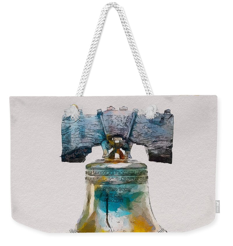 Bell Weekender Tote Bag featuring the painting Proclaim Liberty by Greg Collins
