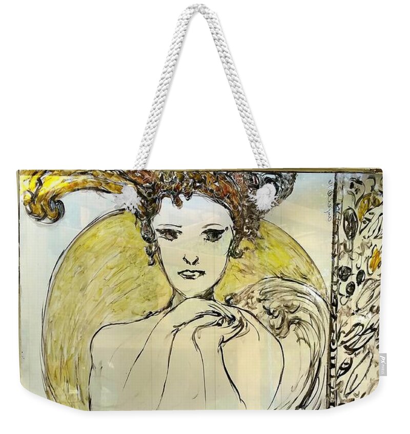 Icon Weekender Tote Bag featuring the painting Promise Keeper Back by Mykul Anjelo