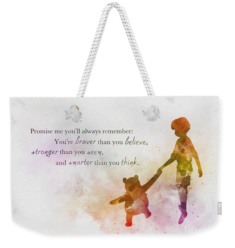Disney Weekender Tote Bag featuring the mixed media Promise me you'll always Remember by My Inspiration