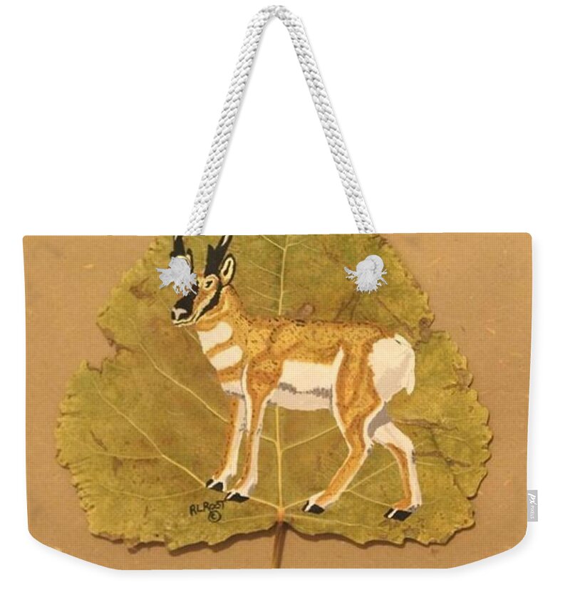 Wildlife Weekender Tote Bag featuring the painting Pronghorn Antelope by Ralph Root
