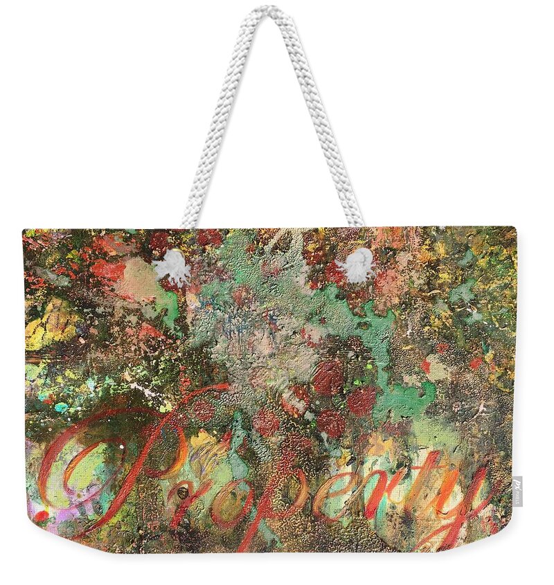 Abstract Art Weekender Tote Bag featuring the painting Property by Laura Pierre-Louis