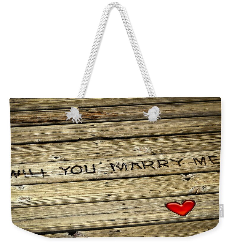 Proposal Weekender Tote Bag featuring the photograph Propose To Me by Carolyn Marshall