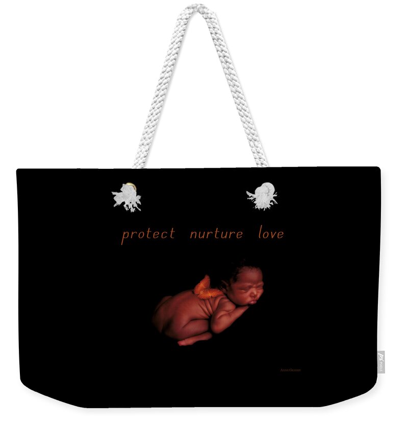 Protect Weekender Tote Bag featuring the photograph Protect Nurture Love by Anne Geddes