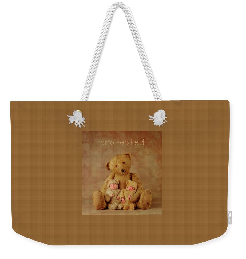 Teddy Weekender Tote Bag featuring the photograph Protected by Anne Geddes