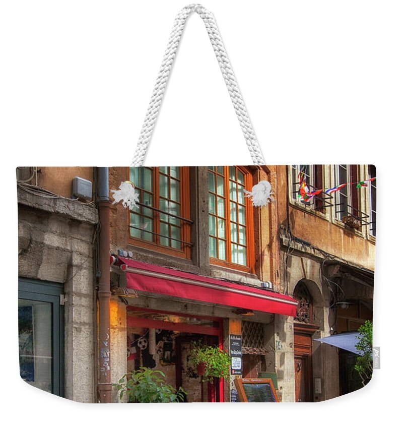 France Weekender Tote Bag featuring the photograph French Cafe by Timothy Johnson