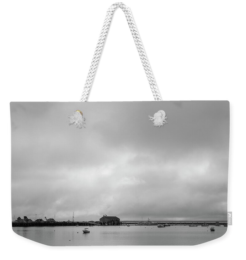 Cape Cod Weekender Tote Bag featuring the photograph Provincetown Harbor II BW by David Gordon