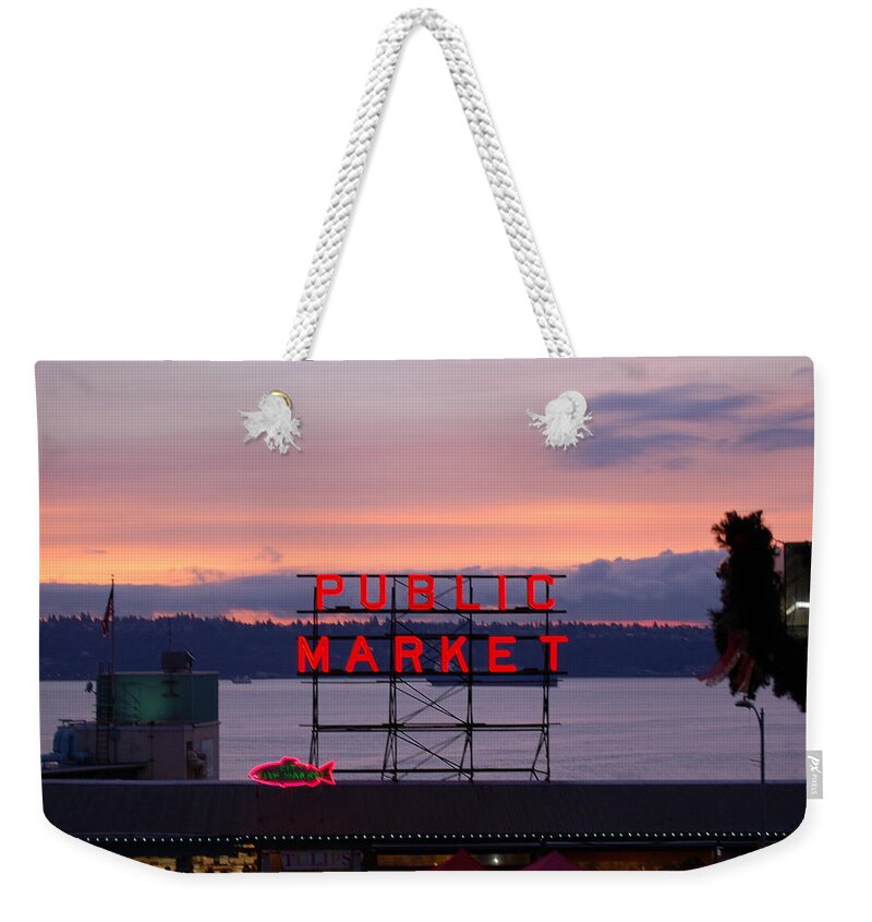 Sunset Weekender Tote Bag featuring the photograph Public Market by Maria Aduke Alabi