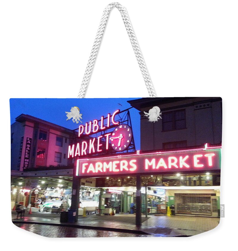 Public Market Weekender Tote Bag featuring the photograph Public Market, Seattle by FD Graham