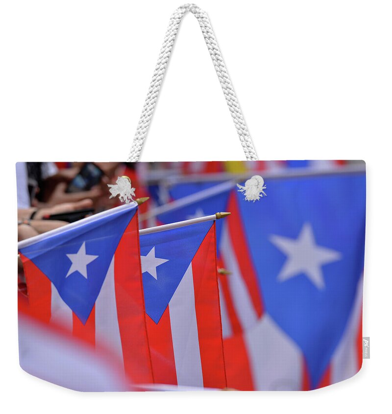 Flag Photograph Weekender Tote Bag featuring the photograph Puerto Rican Flag by Ricardo Dominguez