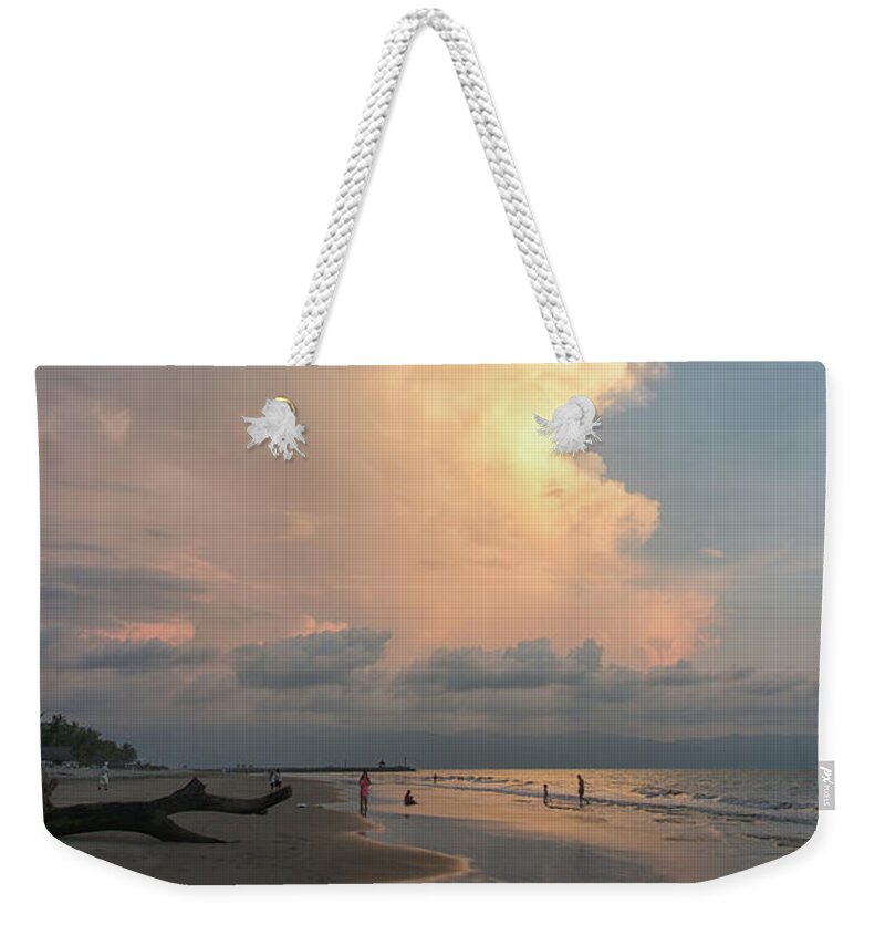 Mexico Weekender Tote Bag featuring the photograph Puerto Vallarta Clouds and Beach by Bert Peake
