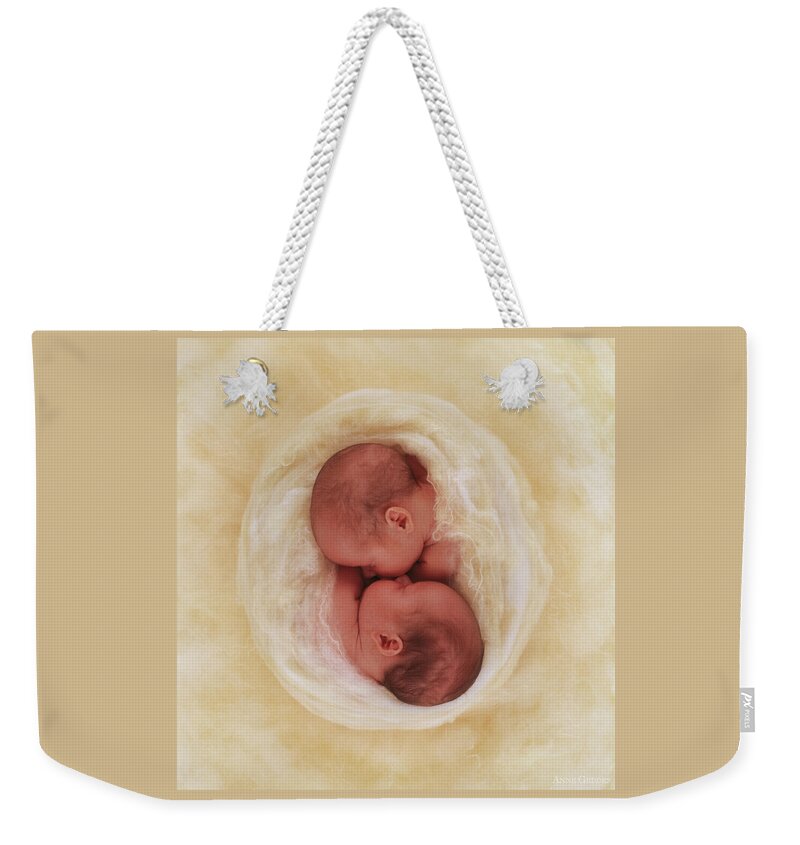 Twins Weekender Tote Bag featuring the photograph Pure by Anne Geddes