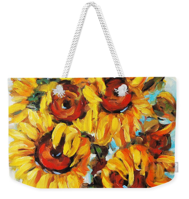 Floral Poppies Scene Weekender Tote Bag featuring the painting Pure Sunshine by Prankearts by Richard T Pranke