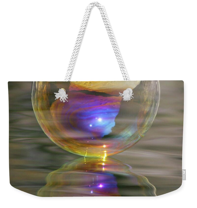 Purple Weekender Tote Bag featuring the photograph Bubble Bliss #1 by Cathie Douglas