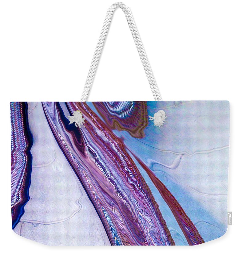 Industrial Hose Weekender Tote Bag featuring the digital art Purple Hoze by Lynellen Nielsen