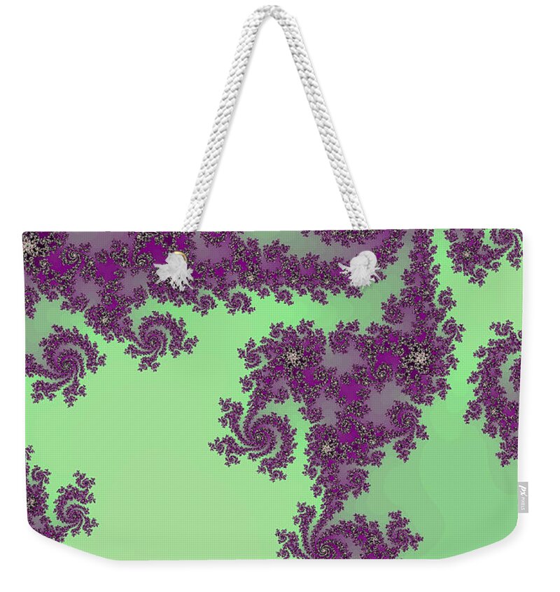 Purple Lace Weekender Tote Bag featuring the digital art Purple Lace by Becky Herrera