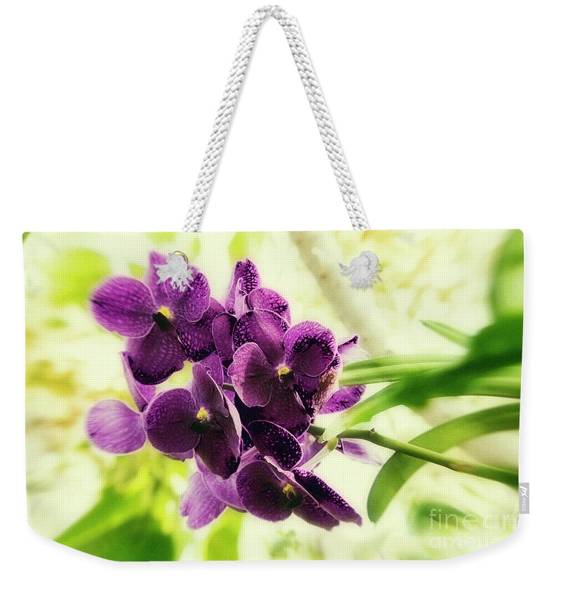 Purple Orchids Weekender Tote Bag featuring the photograph Purple Orchid by Jeff Breiman