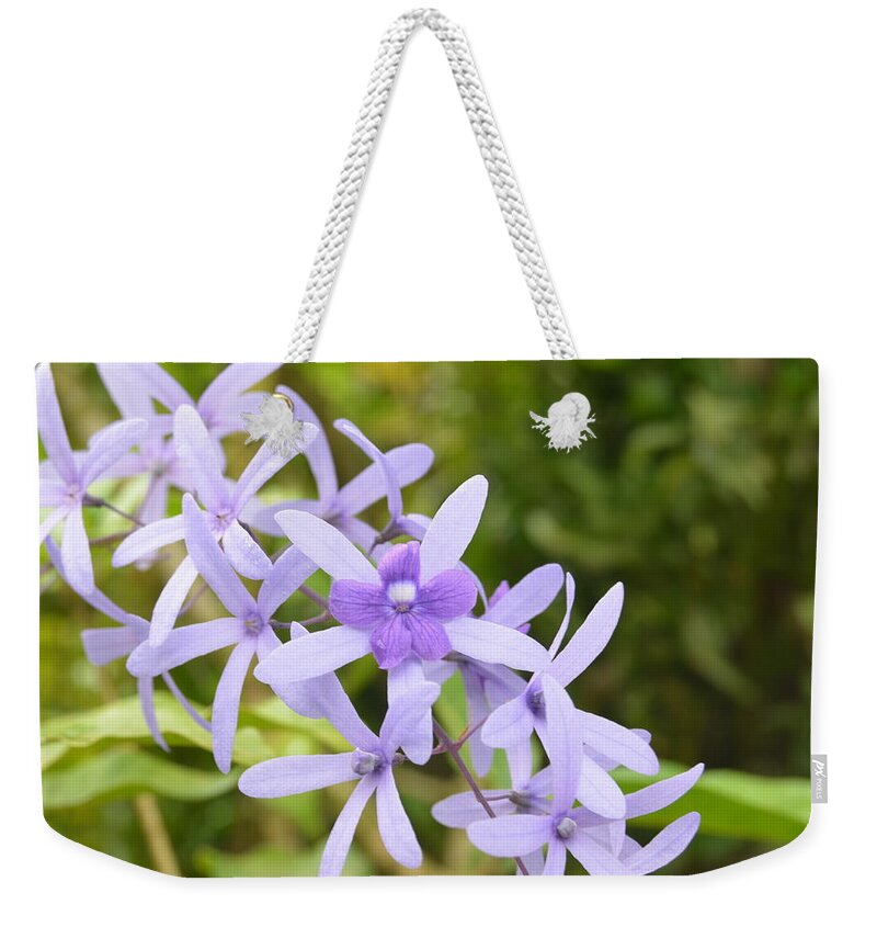Kauai Weekender Tote Bag featuring the photograph Purple Orchids 2 by Amy Fose