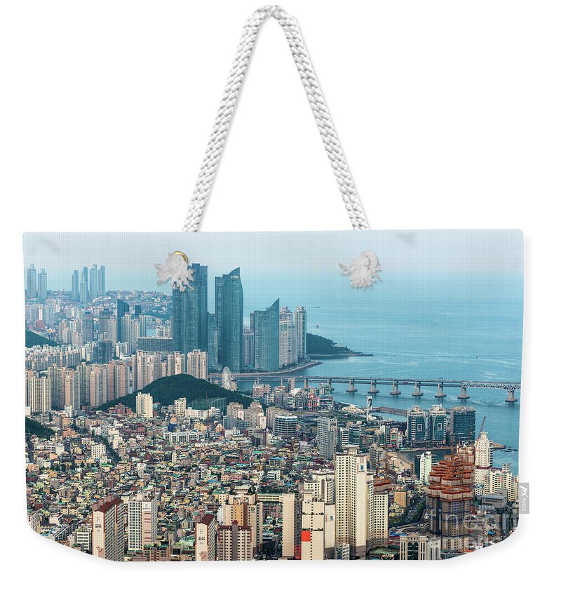 Asia Weekender Tote Bag featuring the photograph Pusan by Andrew Michael