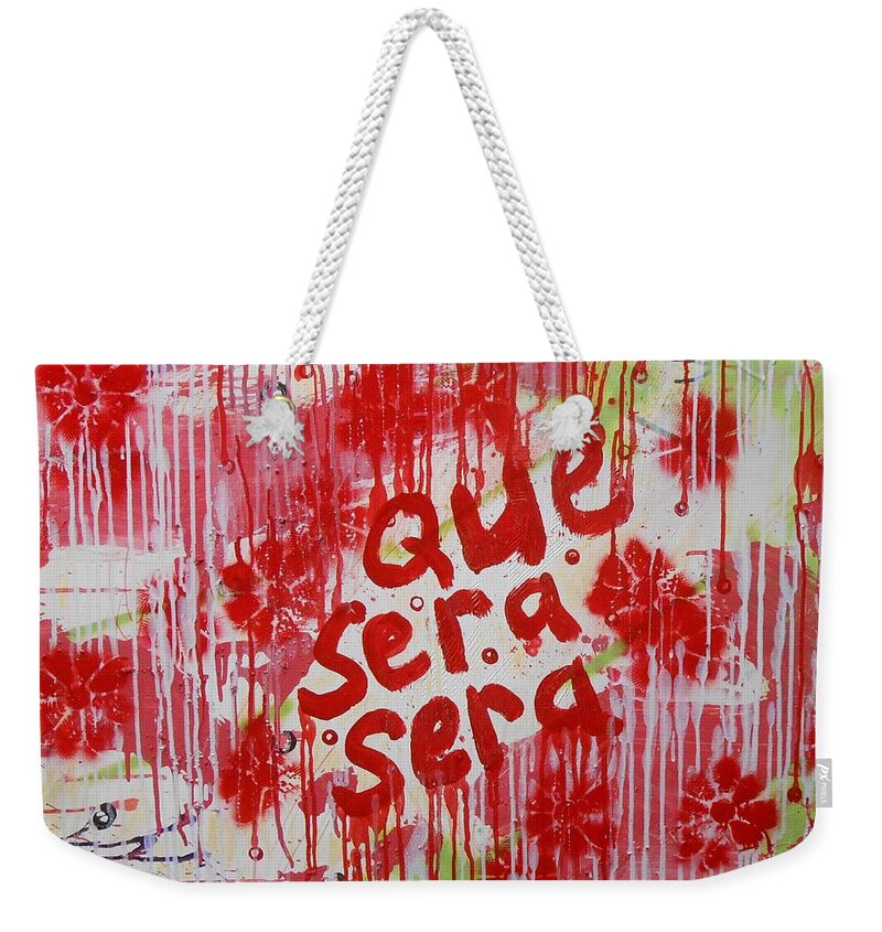 Abstract Weekender Tote Bag featuring the painting Que Sera Sera by GH FiLben