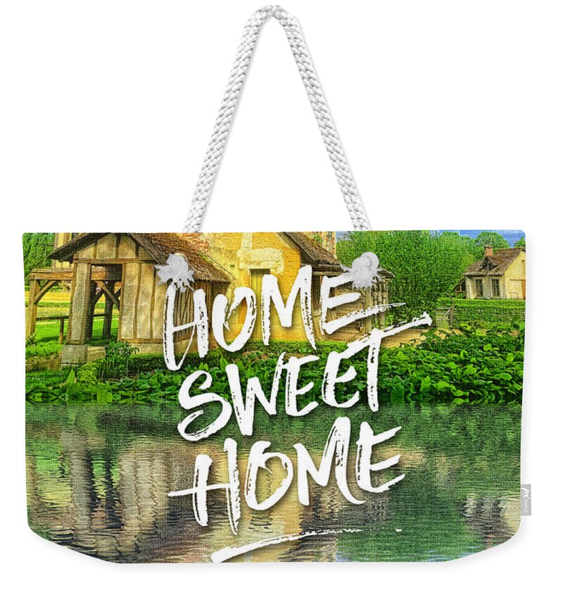 Queen Weekender Tote Bag featuring the photograph Queen Marie-Antoinette Hamlet Cottage Versailles Paris France by Beverly Claire Kaiya