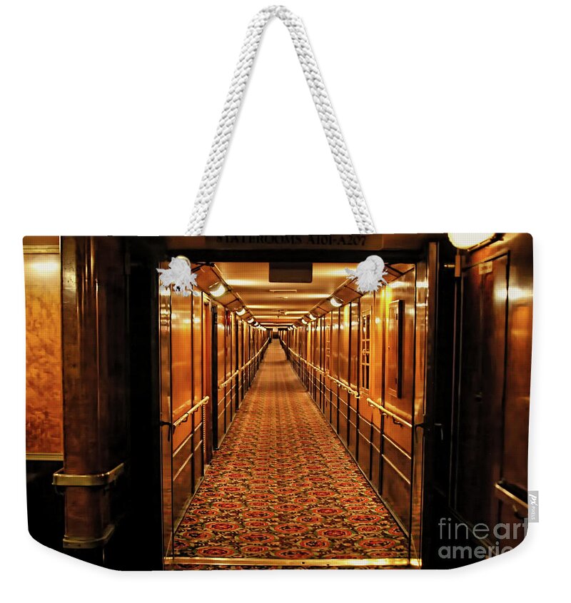 Queen Mary Weekender Tote Bag featuring the photograph Queen Mary Hallway by Mariola Bitner