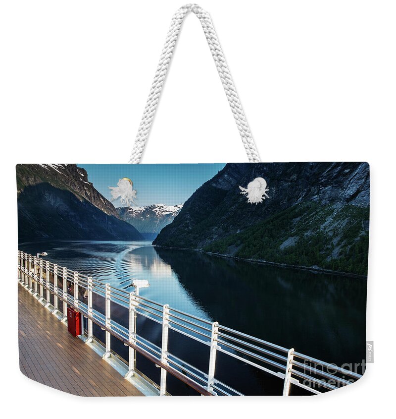 Queen Victoria Weekender Tote Bag featuring the photograph Queen Victoria in fjords by Sheila Smart Fine Art Photography