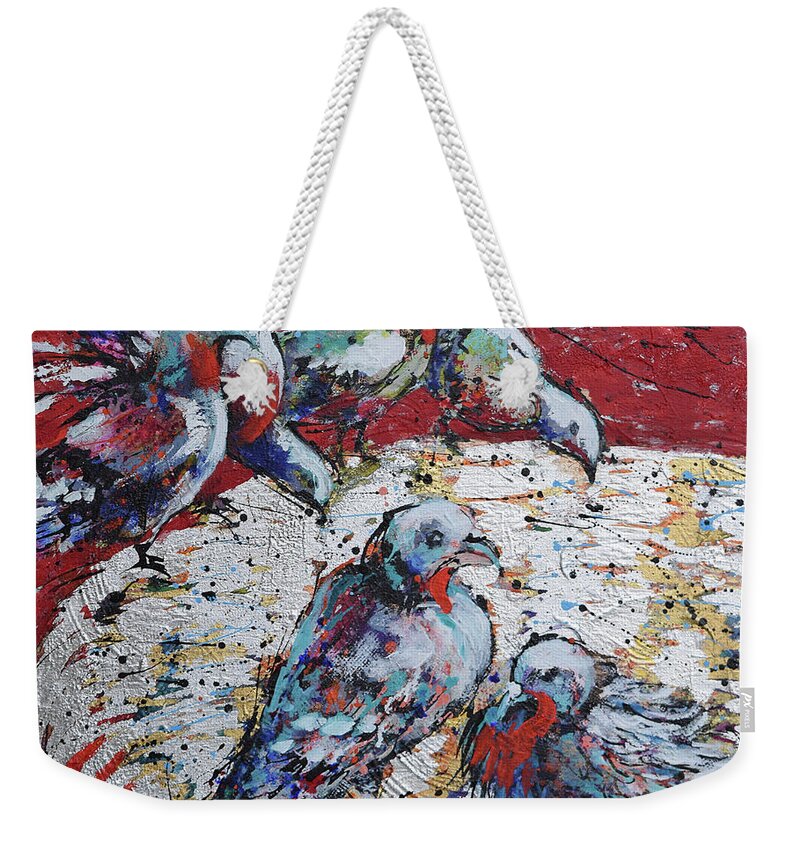 Bathe Weekender Tote Bag featuring the painting Quenching Thirst by Jyotika Shroff