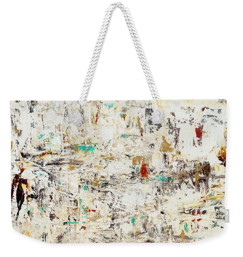Abstract Art Weekender Tote Bag featuring the painting Quest by Carmen Guedez
