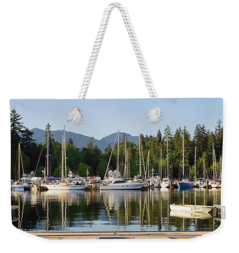 Sailing Weekender Tote Bag featuring the photograph Quiet Cove by Cameron Wood