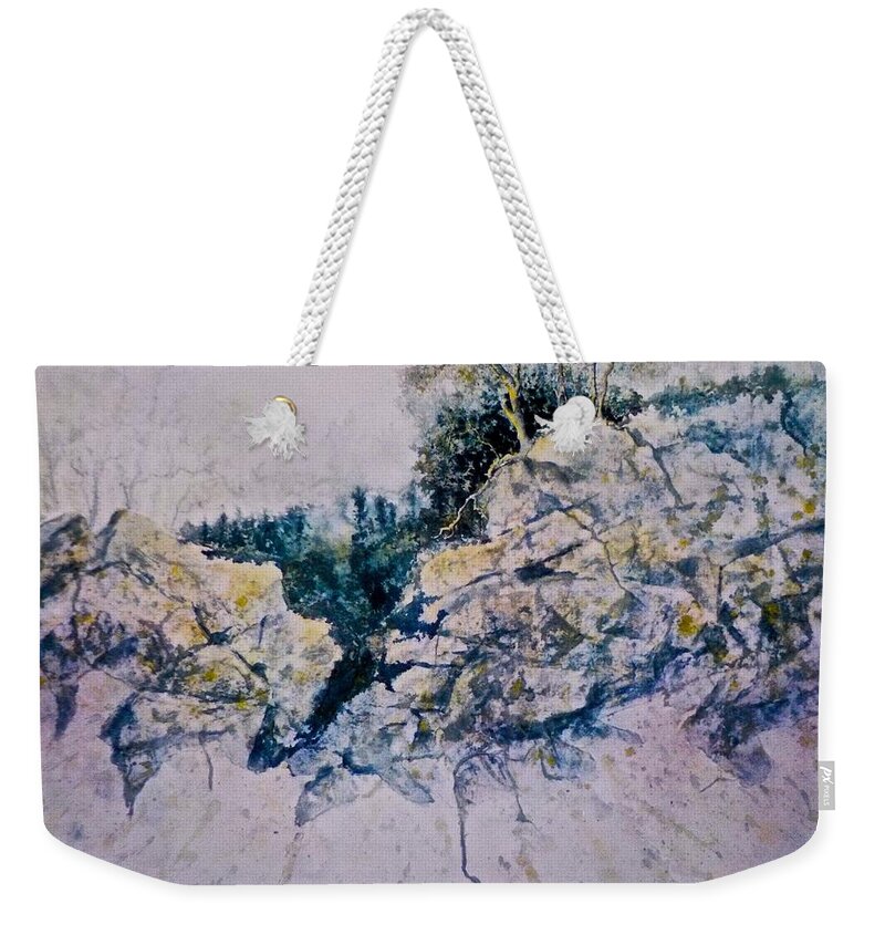 Watercolor Weekender Tote Bag featuring the painting Quiet Journey by Carolyn Rosenberger