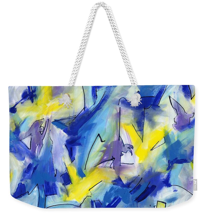 Abstract Weekender Tote Bag featuring the painting Quirk by Lynne Taetzsch