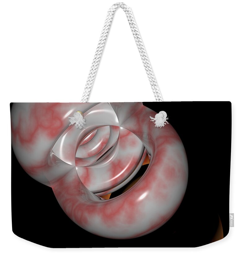 Mouth Weekender Tote Bag featuring the digital art R 004 D by Rolf Bertram