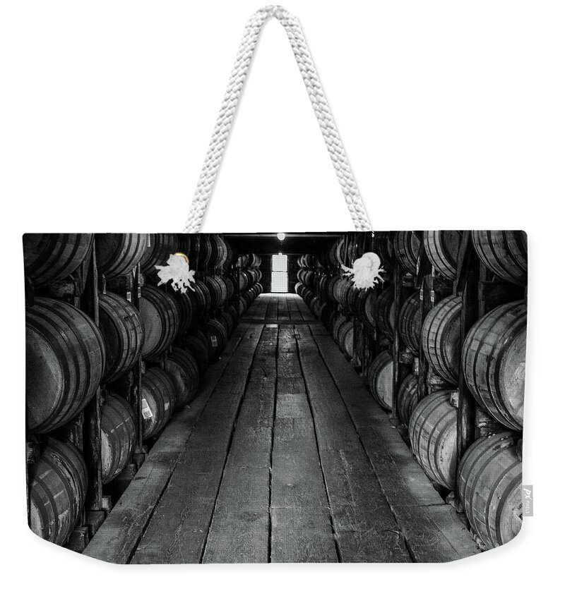  Weekender Tote Bag featuring the photograph Buffalo Trace Rack House by Jim Figgins