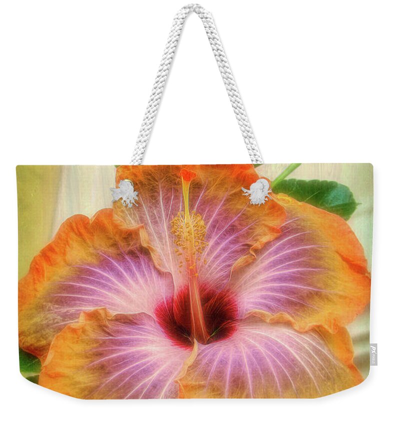 Hibiscus Weekender Tote Bag featuring the photograph Radiant Hibiscus by Sue Melvin