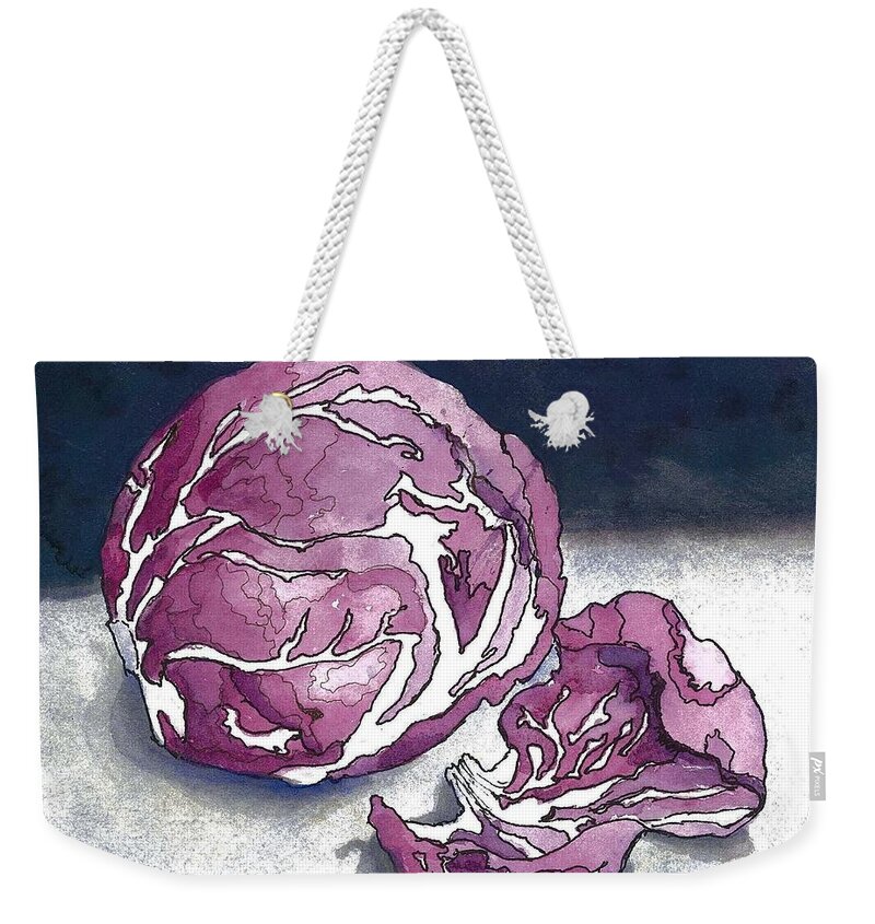 Vegetable Weekender Tote Bag featuring the painting Radicchio After Dark by Maria Hunt
