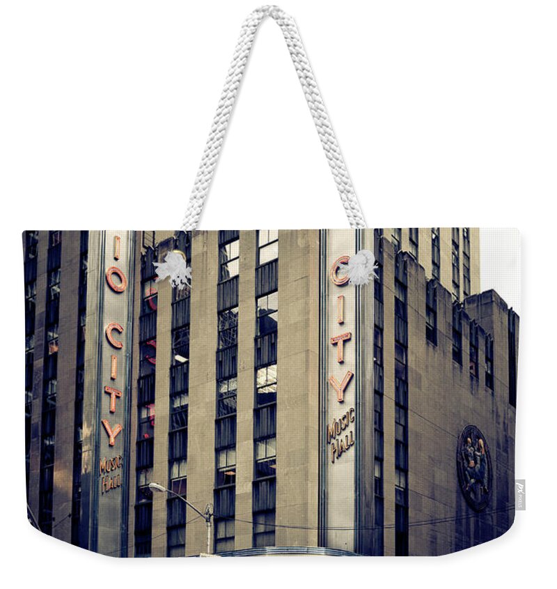 Nyc Weekender Tote Bag featuring the photograph Radio City by RicharD Murphy