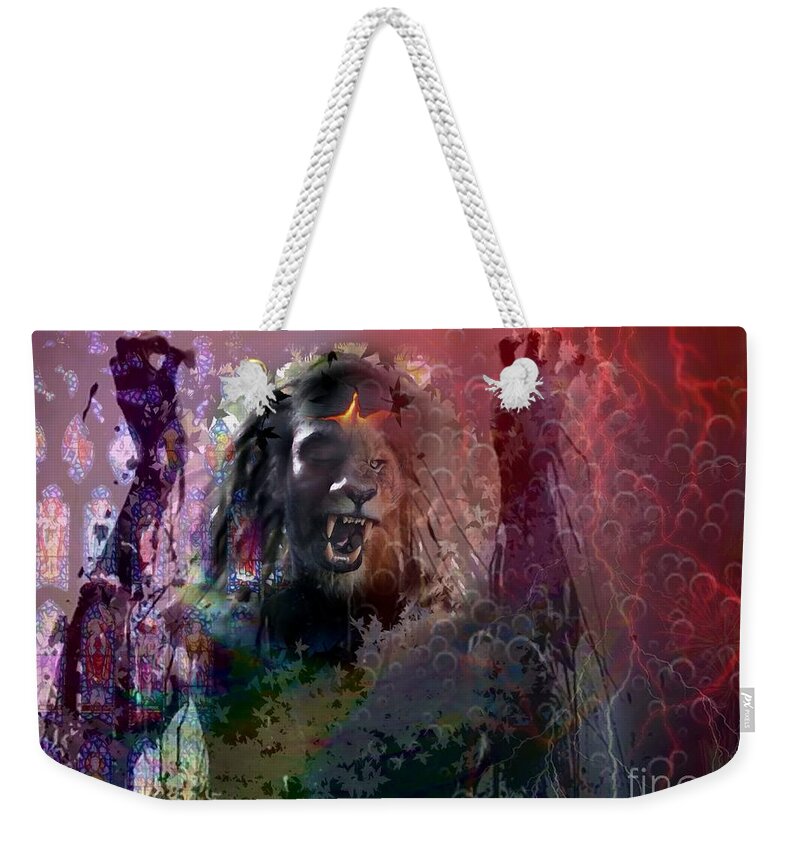 Rage Weekender Tote Bag featuring the painting Rage / Control by Carl Gouveia