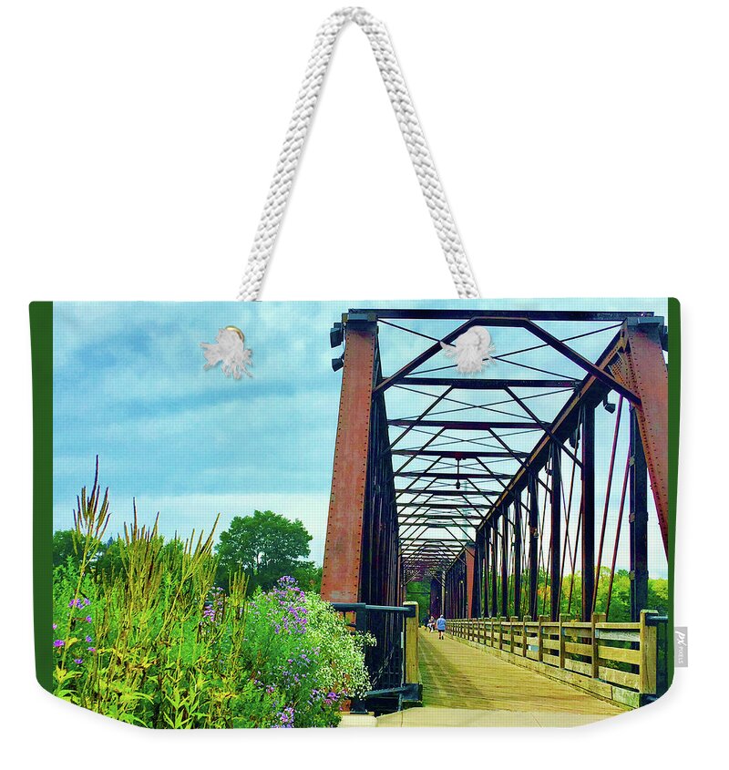 Nature Weekender Tote Bag featuring the photograph Railroad Bridge Garden by Rod Whyte