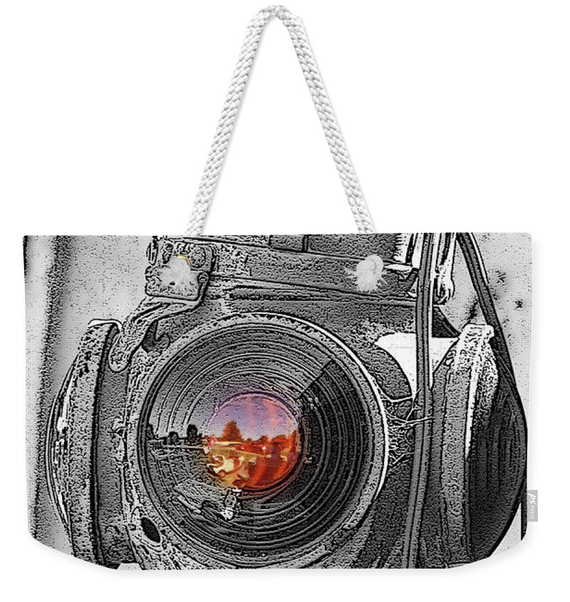 Railroad Weekender Tote Bag featuring the photograph Railroad Light Selective Color Art by Lesa Fine
