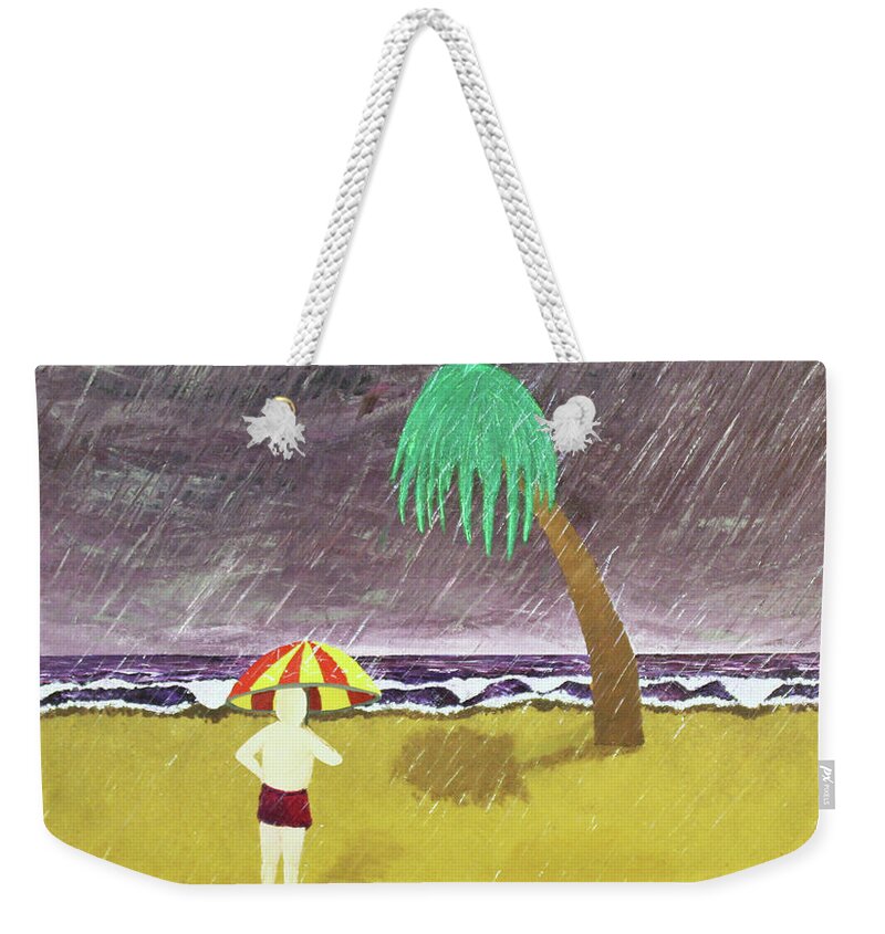 Rain Weekender Tote Bag featuring the painting Rain by Thomas Blood