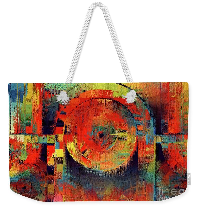 Rainbow Weekender Tote Bag featuring the digital art Rainbolo-1t1i-j050050237 by Variance Collections